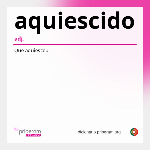 Significado de aquiescido