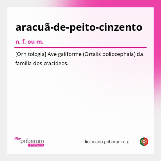 Significado de aracuã-de-peito-cinzento