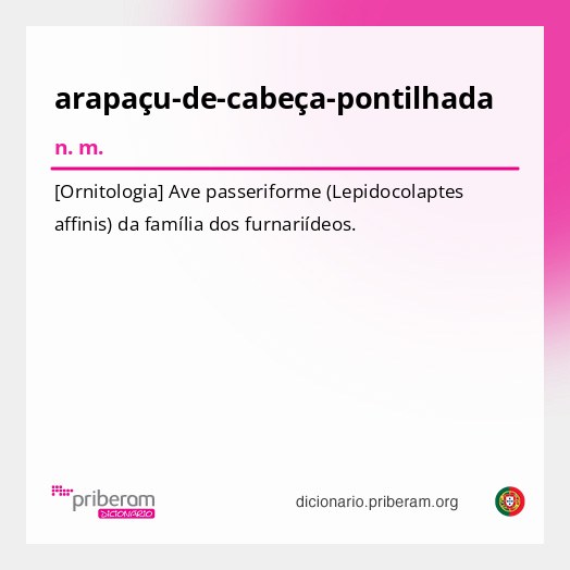Significado de arapaçu-de-cabeça-pontilhada