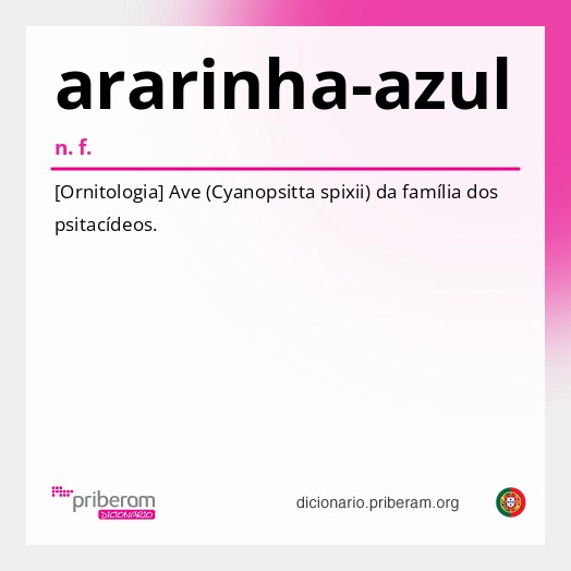 Significado de ararinha-azul