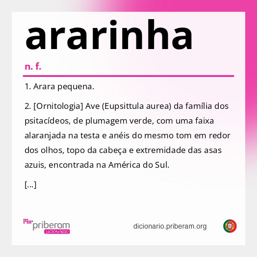 Significado de ararinha