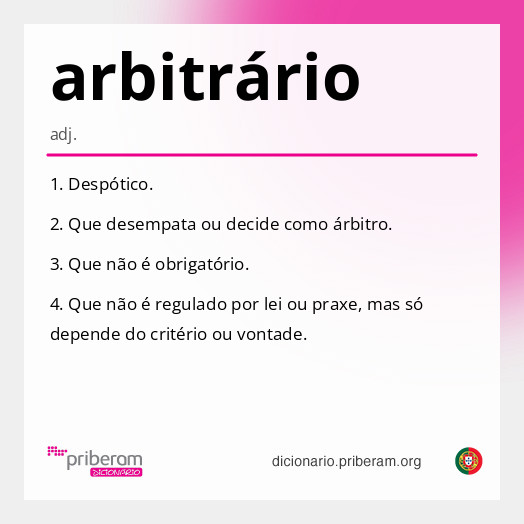 Significado de arbitrário