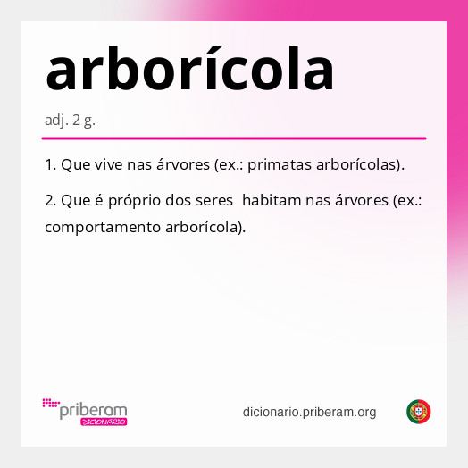 Significado de arborícola