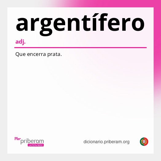 Significado de argentífero