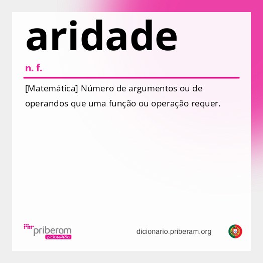 Significado de aridade