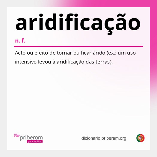 Significado de aridificação