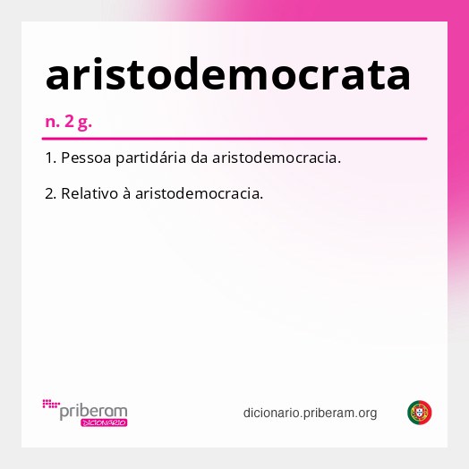 Significado de aristodemocrata