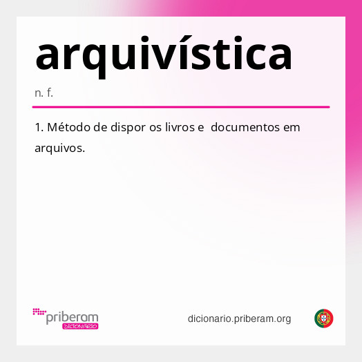 Significado de arquivística