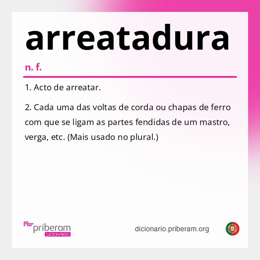 Significado de arreatadura