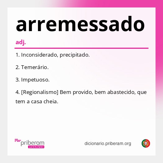 Significado de arremessado