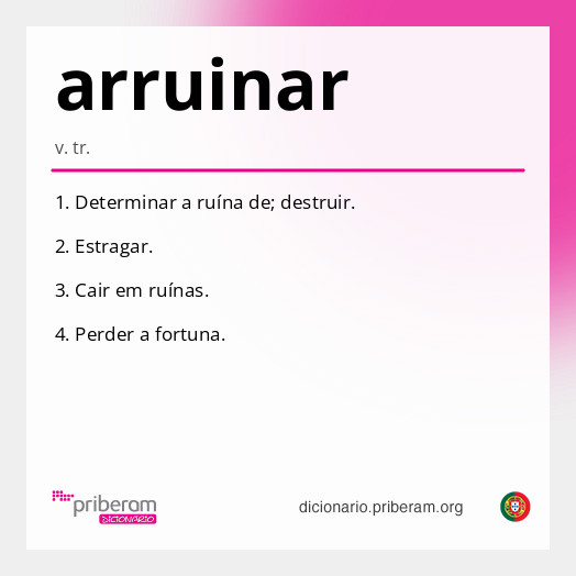 Significado de arruinar