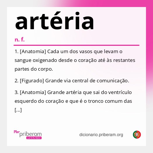 Significado de artéria