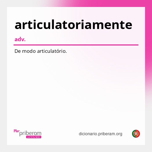 Significado de articulatoriamente