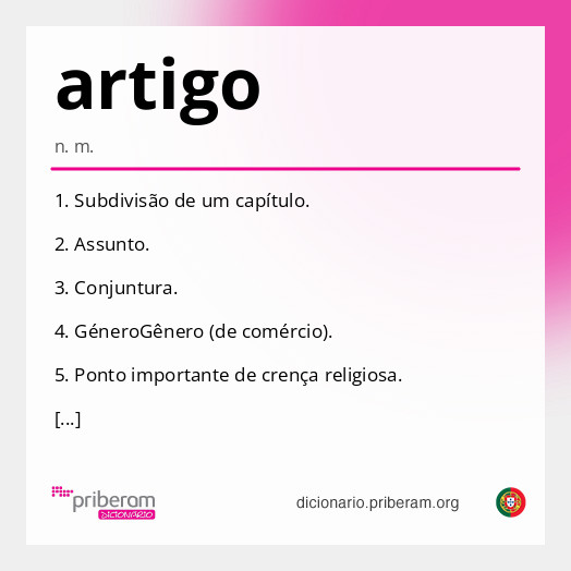 Significado de artigo