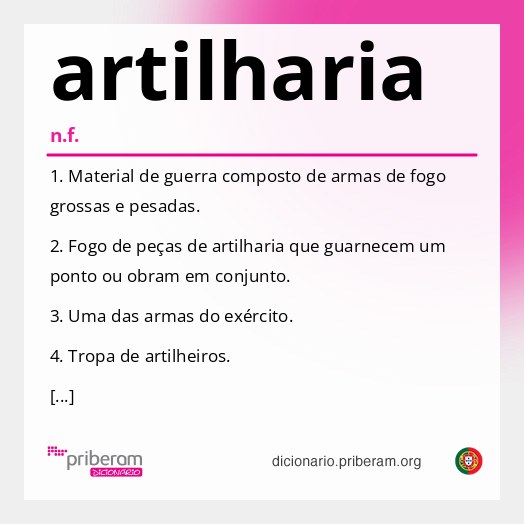 Significado de artilharia
