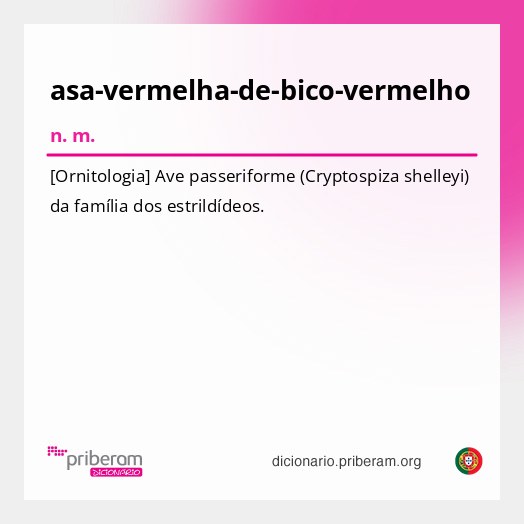 Significado de asa-vermelha-de-bico-vermelho