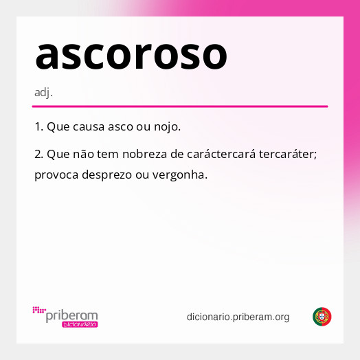Significado de ascoroso