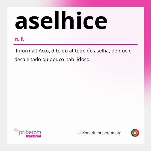 Significado de aselhice
