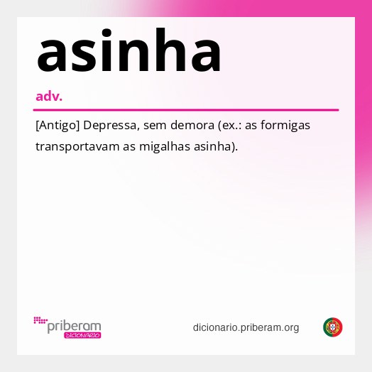Significado de asinha