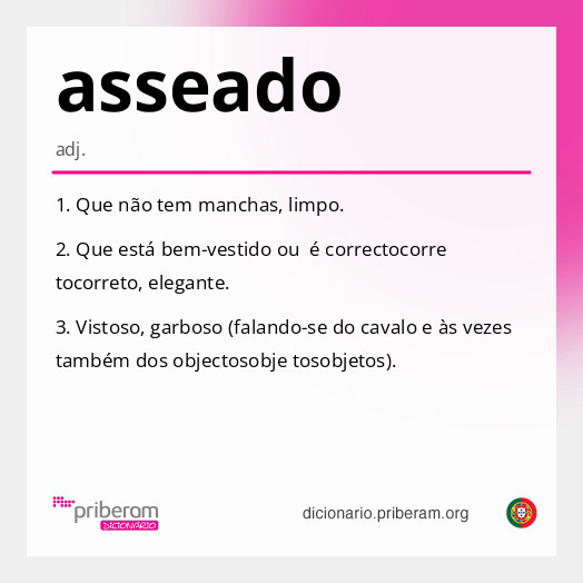 Significado de asseado