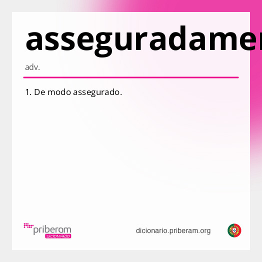 Significado de asseguradamente