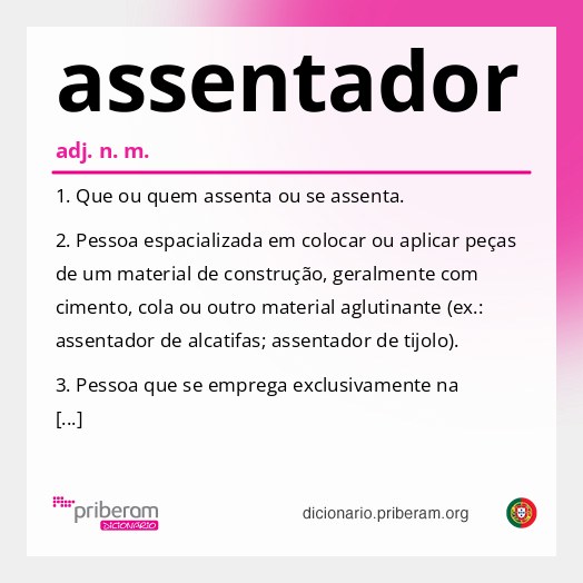 Significado de assentador