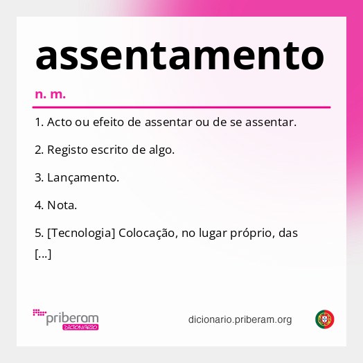Significado de assentamento