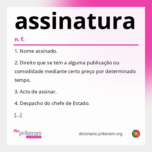 Significado de assinatura