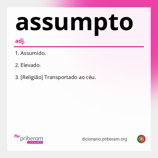 Significado de assumpto