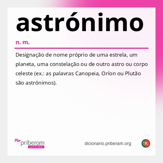 Significado de astrónimo