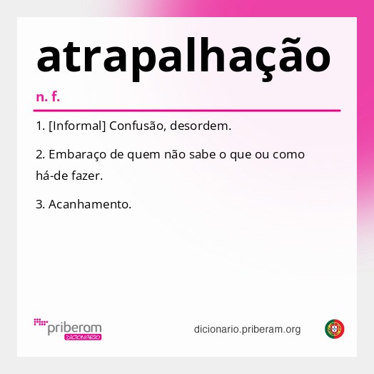 Significado de atrapalhação