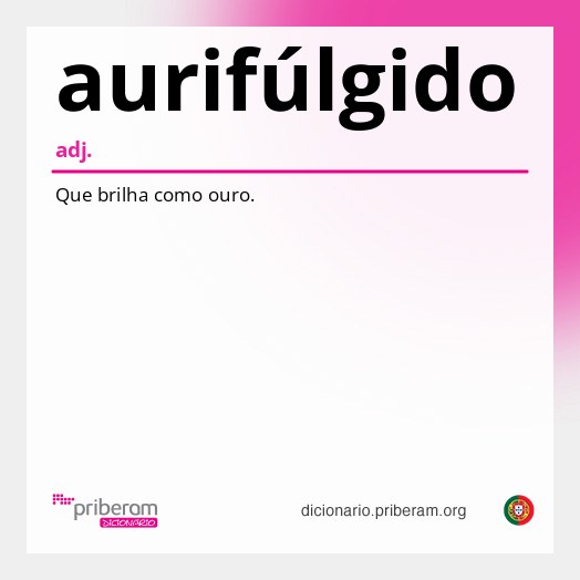 Significado de aurifúlgido