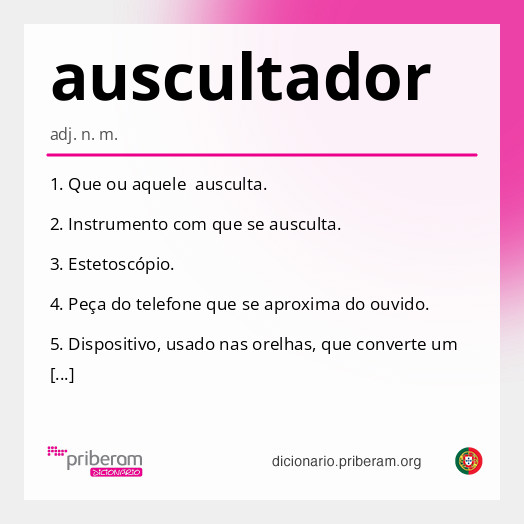 Significado de auscultador