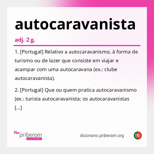 Significado de autocaravanista