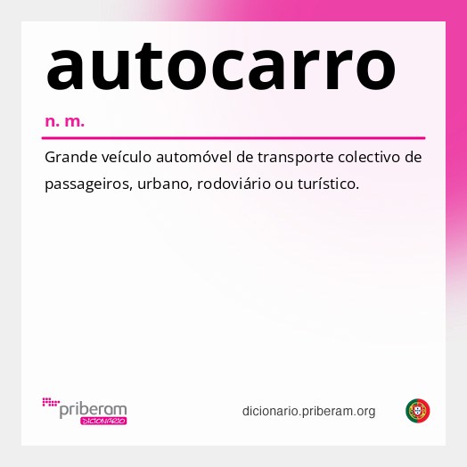 Significado de autocarro