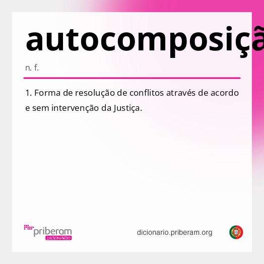 Significado de autocomposição