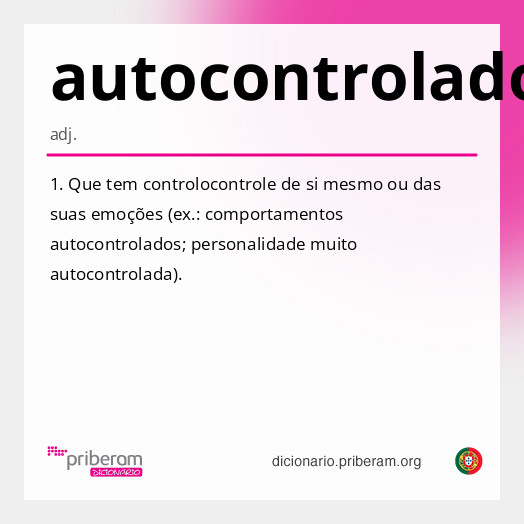 Significado de autocontrolado