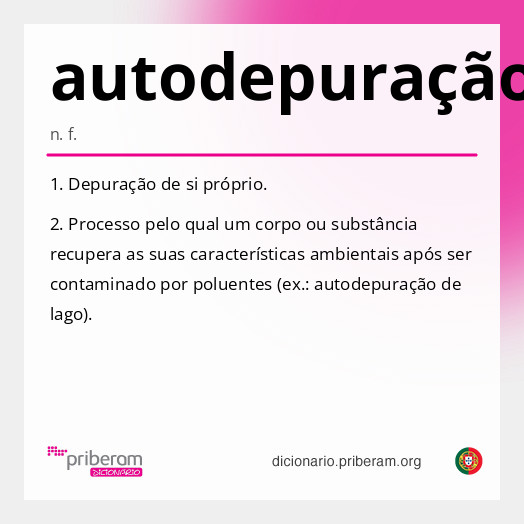 Significado de autodepuração