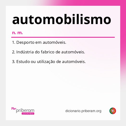 Significado de automobilismo