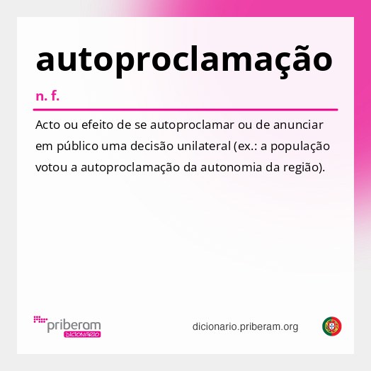 Significado de autoproclamação