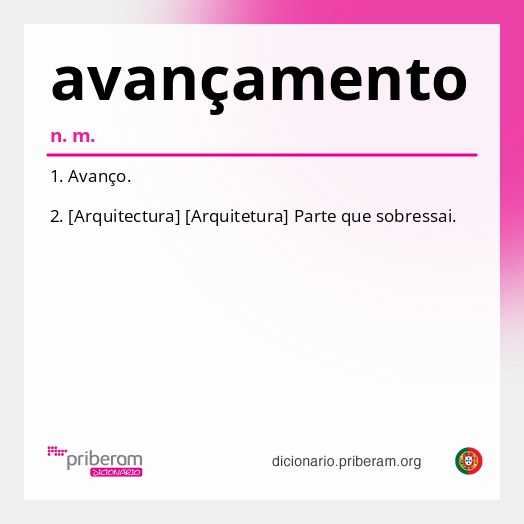 Significado de avançamento