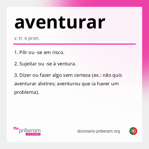 Significado de aventurar