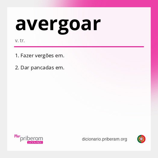 Significado de avergoar