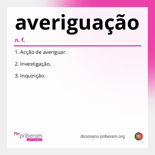 Significado de averiguação