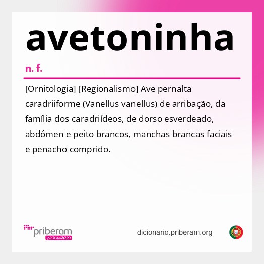 Significado de avetoninha