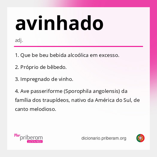 Significado de avinhado