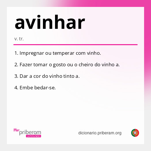 Significado de avinhar