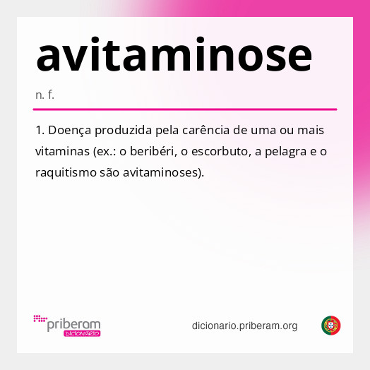 Significado de avitaminose