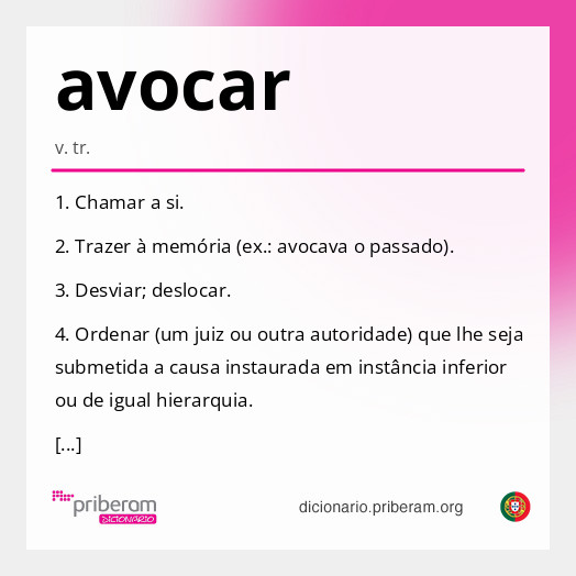 Significado de avocar