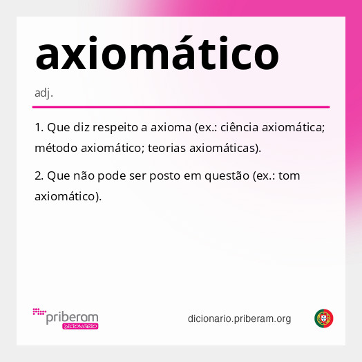 Significado de axiomático